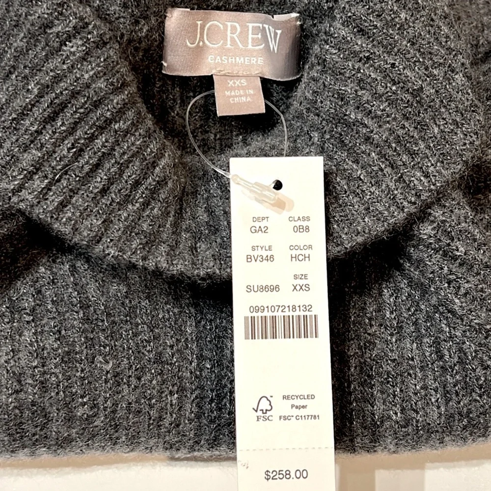 J. Crew Cashmere Ribbed Turtleneck Sweater